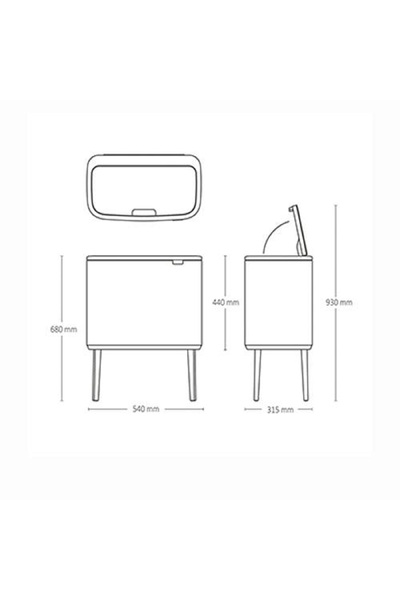 Brabantia Bo Çöp Kovası Dokunmatik, Ayaklı, 36lt - Beyaz