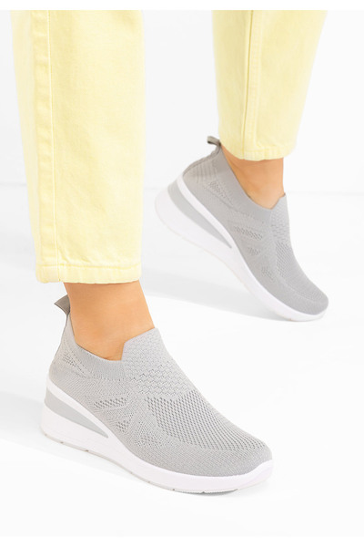 B T Shoes Šedé slip on tenisky Dalucy