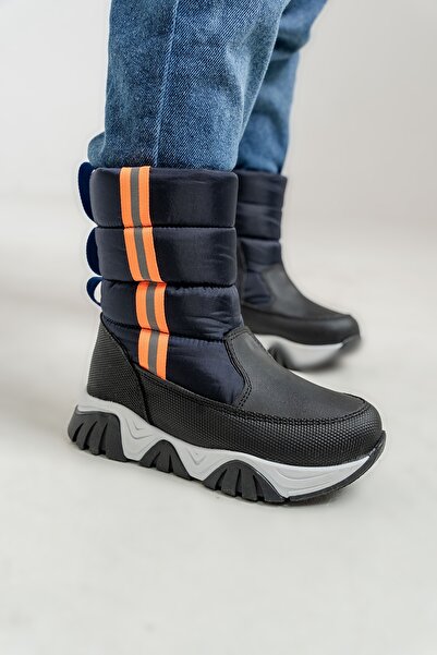 mnpc Erkek Çocuk Lacivert Suni Deri Suya Dayanıklı Kürklü Günlük Bot