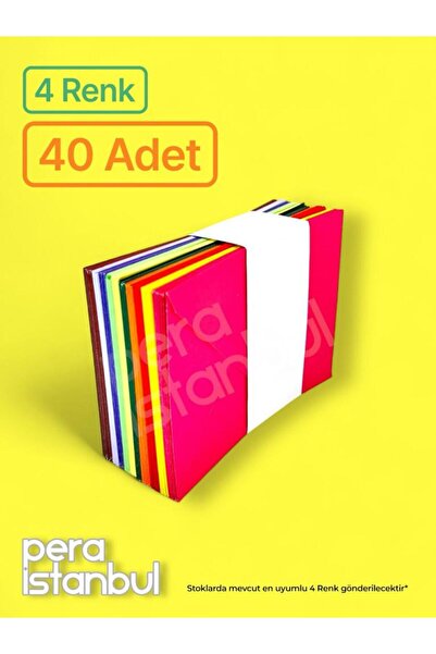 Pera İstanbul 4 Renk 40 Adet 13x18 Renkli Mektup Davetiye Organizasyon Zarfı