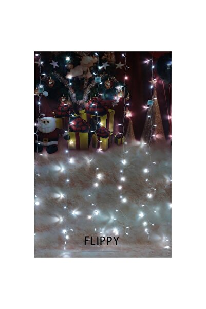 Flippy Luminițe de Crăciun tip perdea, 8 m x 2 m, 960 LED-uri, alb rece, IP44, interconectabile