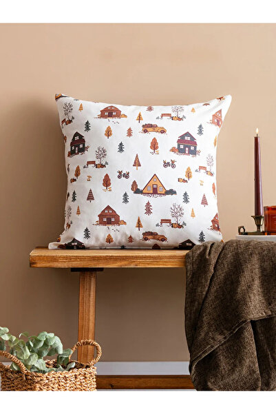 LC Waikiki Lcw Home Ecru Printed Throw Pillow Cover 45X45 cm