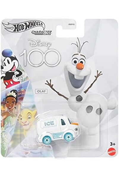 HOT WHEELS Disney 100th Anniversary Olaf Character Car – 1:64 Scale Die-Cast Toy Vehicle