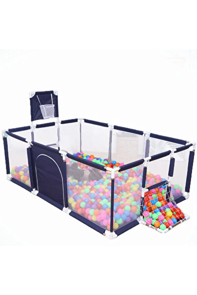 PIKKABOO سياج لعبة سعيدة للأطفال مع حظيرة لعب مع حلقة كرة سلة و30 كرة مجانية