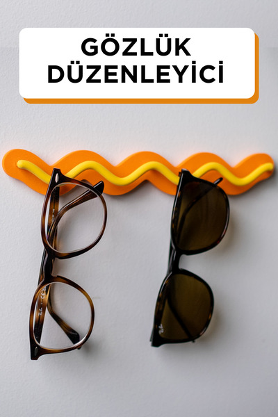 Genç 3D Modern Dalgalı Gözlük Askısı | Duvara Monte Gözlük Standı | Şık Gözlü...