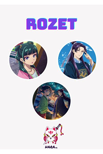 Hara Company Şifacı Günceleri Animesi Maomao ve Jinshi Anime Rozet Seti (3’LÜ)