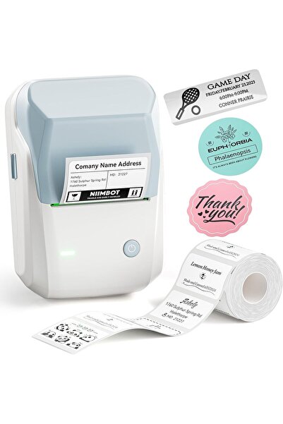 NiiMbot B1 Portable Thermal Label Printer 2 inch - Bluetooth Portable Label Maker (Sky Blue)