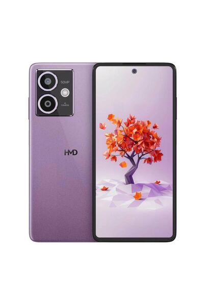 Hmd هاتف ذكي Crest DS بسعة 6 جيجابايت من ذاكرة الوصول العشوائي وذاكرة 128 جيجابايت من ذاكرة القراءة فقط، لون ليلكي 5G
