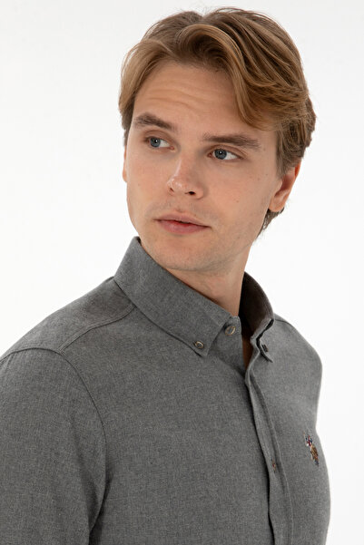 U.S. Polo Assn. Men's Gray Long Sleeve Basic Shirt 50307686-Vr024