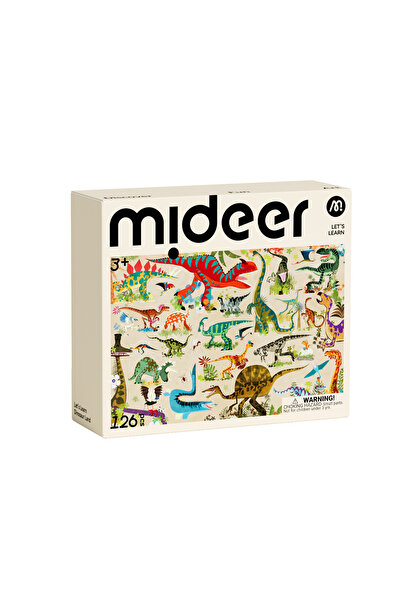 Mideer - هيا نتعلم لعبة ألغاز تعليمية مكونة من 126 قطعة - أرض الديناصورات