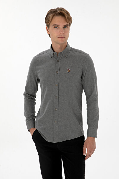 U.S. Polo Assn. Men's Gray Long Sleeve Basic Shirt 50307686-Vr024
