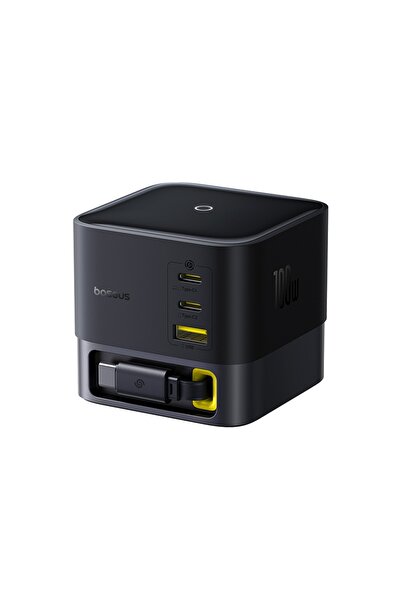 Baseus USB Power Adapter, 3x Type-C, 100W, 1.5m - Super GaN (P10164001123-00) - Cosmic Black