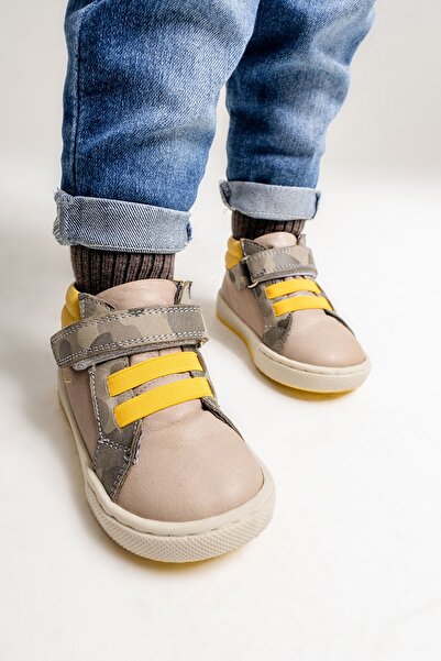 mnpc Erkek Çocuk Gri Hakiki Deri Suya Dayanıklı Anatomik İlk Adım Bot