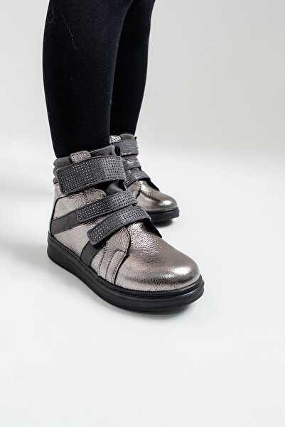 mnpc Kız Çocuk Gümüş Hakiki Deri Suya Dayanıklı Anatomik Günlük Bot