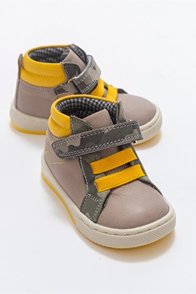 mnpc Erkek Çocuk Gri Hakiki Deri Suya Dayanıklı Anatomik İlk Adım Bot