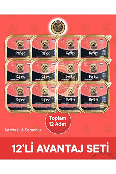 Reflex Plus Pate MSC Karidesli ve Somonlu Mini ve Küçük Irklar için Yetişkin ...