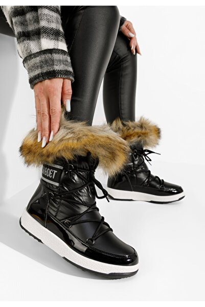 B T Shoes Čierne dámske snehule Tasara