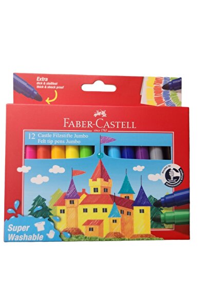 Faber Castell Faber Castel 12 Li jumbo Keçeli Kalem Süper Whasable