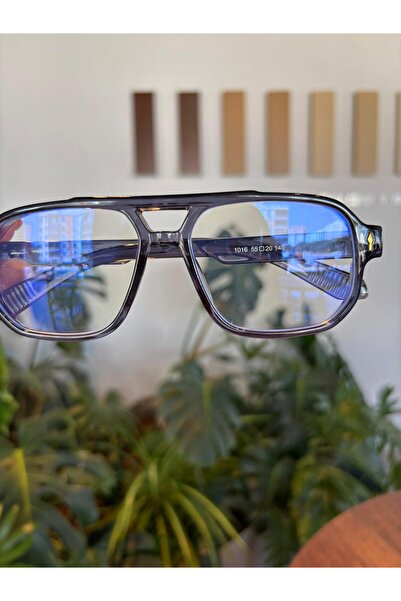 funeyes Clever Smoked Double Bridge Mavi Light-Protected Screen Glasses 55 Changes Ekartman Glass