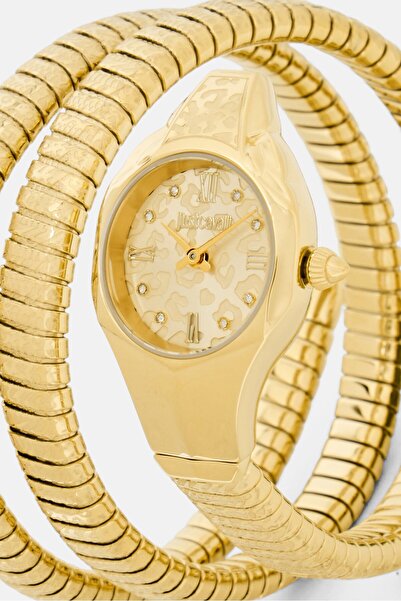 Just Cavalli Women JC1L271M0025 Stainless Steel Signature Snake Analog Watch 22 mm, Gold
