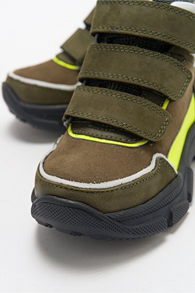 mnpc Erkek Çocuk Haki Hakiki Deri Anatomik Günlük Bot