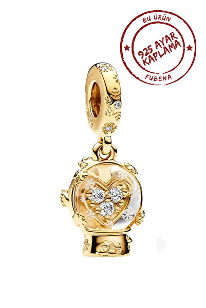 Fubena Altın Kar Taneli Kar Küresi Sallantılı Charm