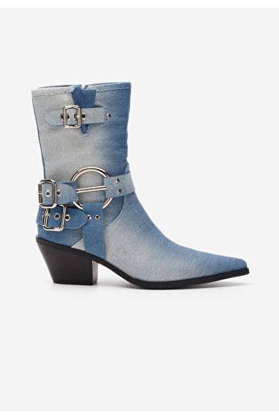 B T Shoes Modré kotníkové boty cowboy Rosita