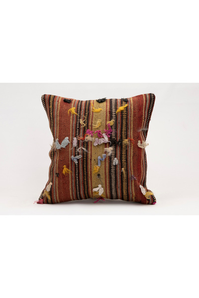 Kilim Whole Sale غطاء وسادة عتيق مصنوع يدويًا من الكليم والصوف مقاس 40x40 سم