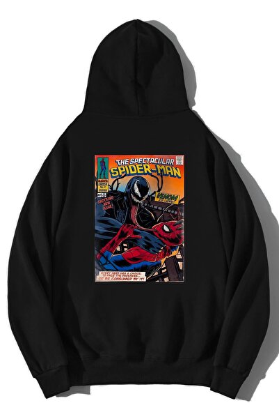 BRZ COLLECTION Hanorac unisex oversize The Spectacular Spider-Man, negru