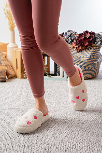 Slipcat Women's Plush Heart House Slippers Plush House Slippers Guest Slippers Bundle Slippers