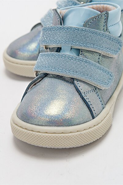 mnpc Kız Çocuk Mavi Hakiki Deri Suya Dayanıklı Anatomik İlk Adım Bot