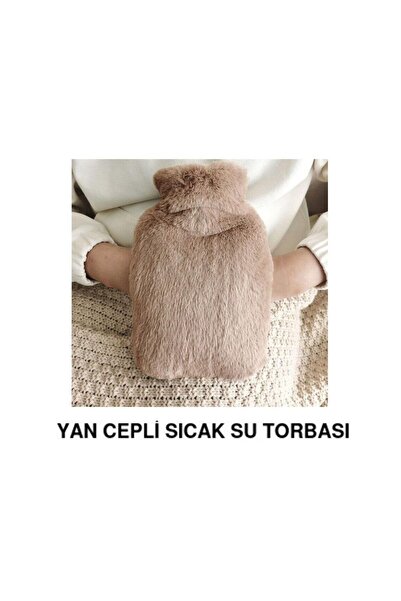 Sia SICAK SU TORBASI YAN CEPLİ BEJ PELUŞ TERMOFOR 27x17x2cm 1 LİTRE