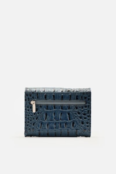 MAFİ Genuine Croco Leather Nero Women's Wallet Wallet 13X9 Cm, Back Zipper, Double Snap Fasteners