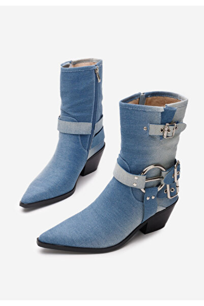 B T Shoes Modré kotníkové boty cowboy Rosita