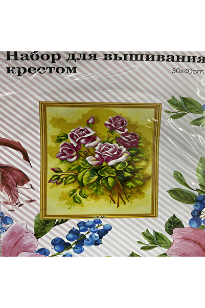 EleganTShoP Kit elegant de broderie în cruce cu etamină imprimată (fir, ac, ț...