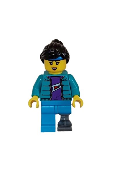 LEGO Minifigür Skateboarder Female Dark Azure Legs with Prosthetic Leg cty1628