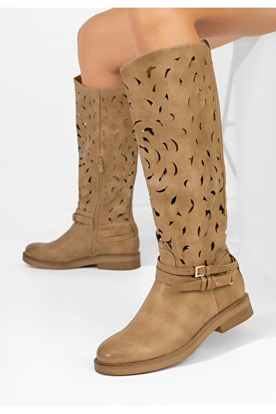 B T Shoes Cizme fara toc Shellie kaki