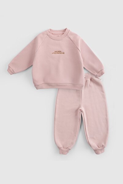 Little Gusto Organic Cotton Pink Baby Set with Fluffy Inside
