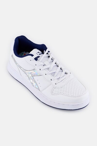 Diadora Kids Girl Playground WN Lace Up Sports Shoes, White