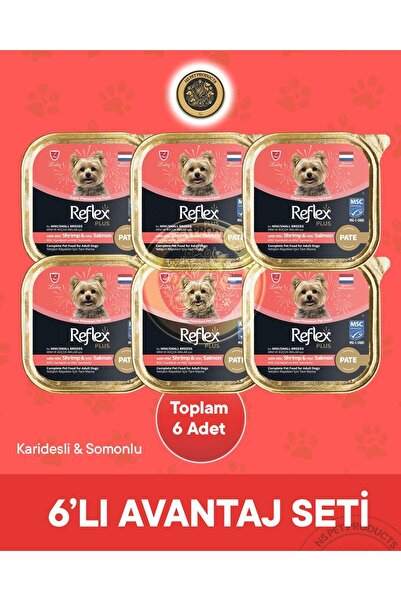 Reflex Plus Pate MSC Karidesli ve Somonlu Mini ve Küçük Irklar için Yetişkin ...