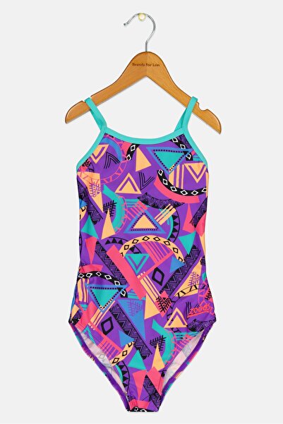 Zoggs بدلة سباحة بدون أكمام مطبوعة بالكامل للبنات، متعددة الألوان