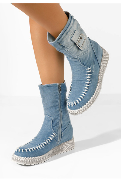 B T Shoes Casadi denim women's short boots