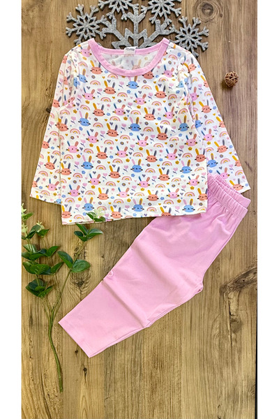 CemBebe Girls' Pajamas Seasonal Long Sleeve Anti-Sweat Thin Single Jersey Cotton Fabric
