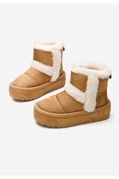 B T Shoes Camelové dámské válenky Tarra