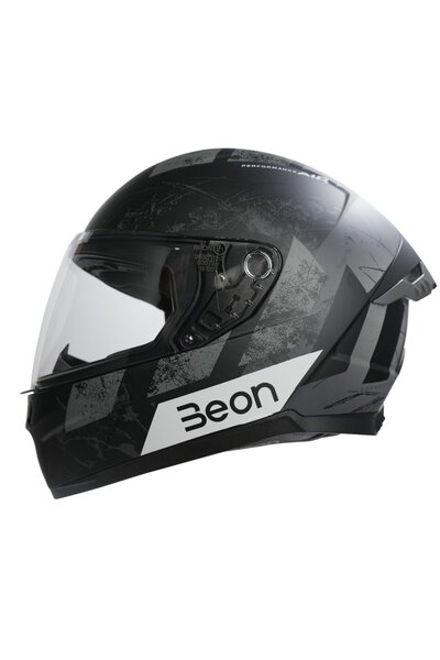 beon B-507 Full Face Motosiklet Kaskı FF01 Siyah Gri