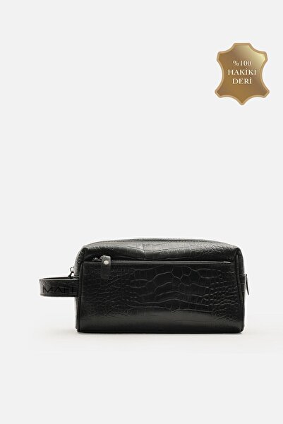 MAFİ حقيبة يد رجالية من جلد التمساح الأصلي من Panther - مع جيب للهاتف بسحاب و...