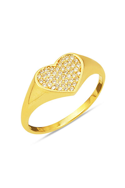 Bilezikci Sarı Altın Kalpli Yüzük