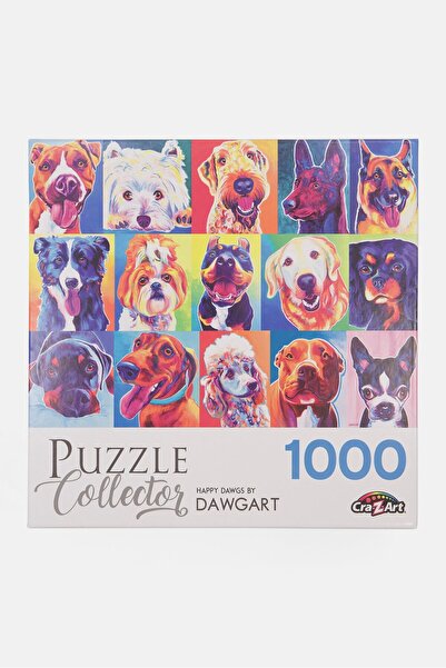 CrazArt Happy Dawgs 1000 Pieces Jigsaw Puzzle, White Combo