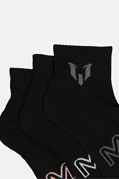 MESSİ Men 6 Pairs Brand Logo Cushioned Quarters Socks, Black