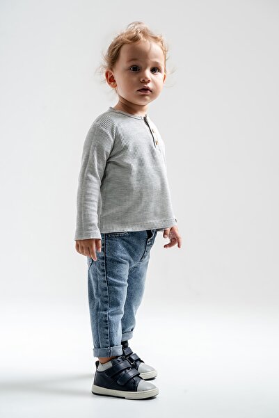 mnpc Erkek Çocuk Lacivert Hakiki Deri Suya Dayanıklı Anatomik İlk Adım Bot